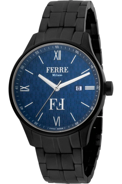 Shop Ferre Milano Men's Fashion 40mm Quartz Watch In Black