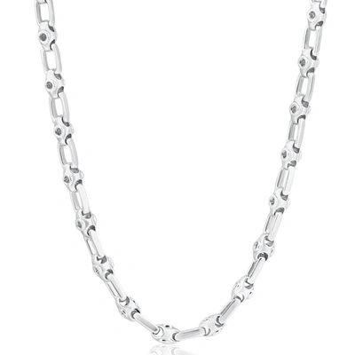 Shop Pompeii3 Men's 14k Gold (38gram) Or Platinum (71gram) 4.5mm Link Chain Necklace 20" In Silver