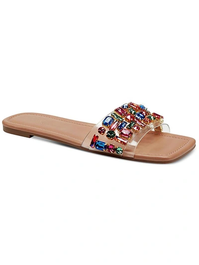 Shop Thalia Sodi Jillene Womens Flat Slip On Slide Sandals In Multi