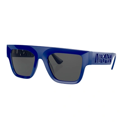 Shop Versace Ve 4430u 529487 53mm Unisex Rectangle Sunglasses In Blue