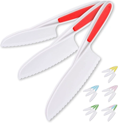 Zulay Kitchen Knife Set For Children To Cook And Cut Fruits, Vegetables And Cakes
