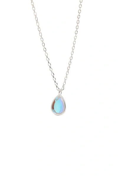 Shop Classicharms Sterling Silver Teardrop Aurora Borealis Cubic Zirconia Necklace In Blue