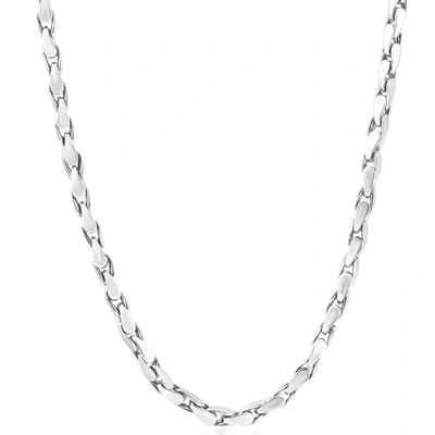 Shop Pompeii3 Men's 14k Gold (71gram) Or Platinum (133gram) 5mm Link Chain Necklace 24" In Silver