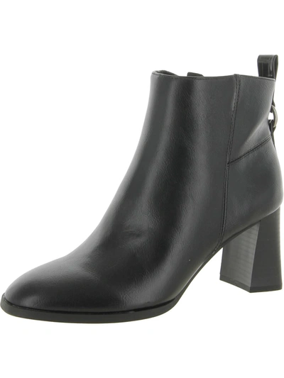 LIFESTRIDE FOXY WOMENS FAUX SUEDE ALMOND TOE ANKLE BOOTS 