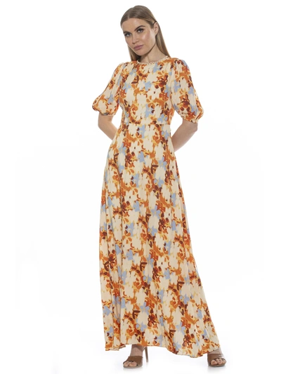 Alexia Admor Imogen Open Back Floral Print Midi Dress In Multi