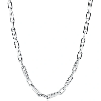 Shop Pompeii3 Men's 14k Gold (59gram) Or Platinum (110gram) 4.5mm Link Chain Necklace 22" In Silver