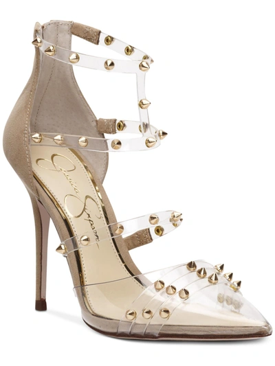 Shop Jessica Simpson Womens Leather Studded Pumps In Multi