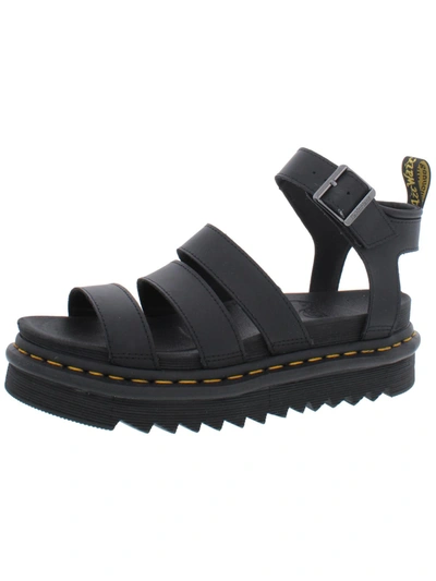 Shop Dr. Martens' Blaire Womens Leather Ankle Strap Platform Sandals In Black