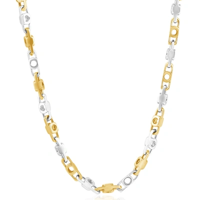 Shop Pompeii3 Men's 14k Gold (41gram) Or Platinum (77gram) 5mm Link Chain Necklace 19" In Silver