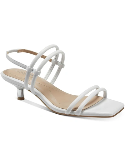 Shop Alfani Paulina Womens Open-toed Ankle Strap Kitten Heels In White