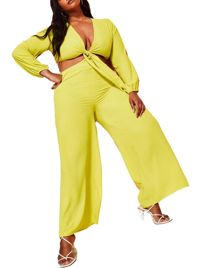 Shop Royalty By Maluma Womens Tie Front Cutout Jumpsuit In Multi