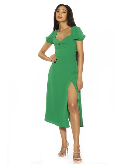 Alexia Admor Dinah Short Sleeve Polo Midi Dress In Green