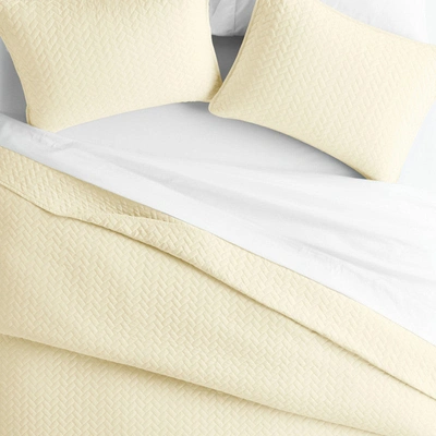 Shop Ienjoy Home Herringbone Stitch Navy Quilt Coverlet Set Contemporary Ultra Soft Microfiber Bedding