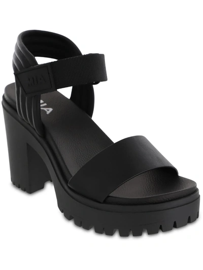 Shop Mia Ivelisse Womens Faux Leather Ankle Strap Block Heels In Multi