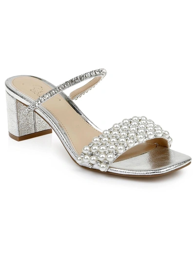 Shop Jewel Badgley Mischka Orsen Womens Slip On Dressy Heels In Silver