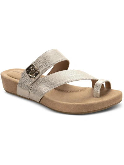 Shop Giani Bernini Rilleyy Womens Faux Leather Toe Loop Slide Sandals In Multi