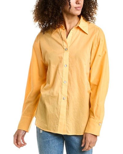 Shop Vince Sculpted Voile Shirt In Yellow