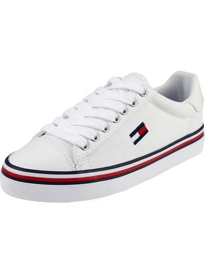Shop Tommy Hilfiger Fressian Womens Canvas Cushioned Casual Shoes In Multi