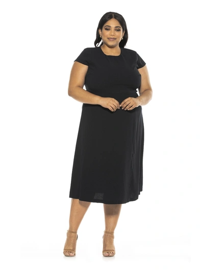 Shop Alexia Admor Lily Midi Dress- Plus Size In Black