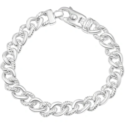 Shop Pompeii3 Men's Braided 14k Gold (56gram) Or Platinum (105gram) 9.5mm Link Bracelet 8.5" In Silver