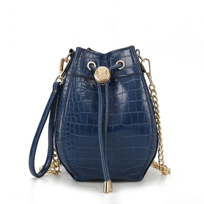 Mkf Collection By Mia K Cassidy Crocodile Embossed Vegan Leather Women's Hobo Bag In Blue