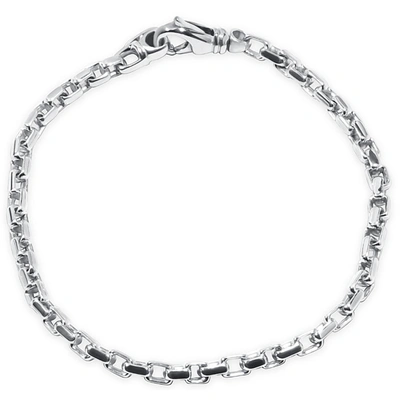 Shop Pompeii3 Men's 14k Gold (12gram) Or Platinum (22gram) 4mm Link Bracelet 8.5" In Silver