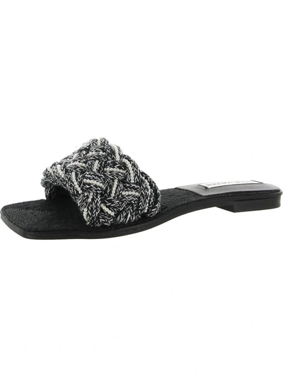 Shop Steve Madden Zeal Womens Flat Slip On Slide Sandals In Black