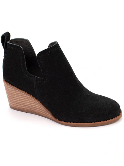 Shop Toms Kallie Womens Suede Ankle Wedge Boots In Black