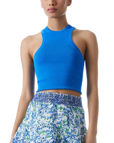 Shop Alice And Olivia Aleena Fitted Rib Tank In Blue