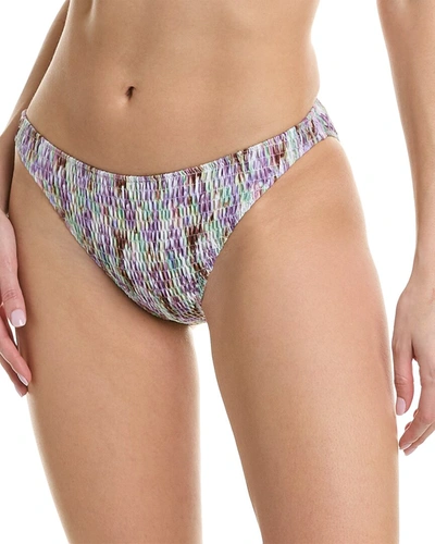 Tanya Taylor Valencia Smocked Bikini Bottom In Multi