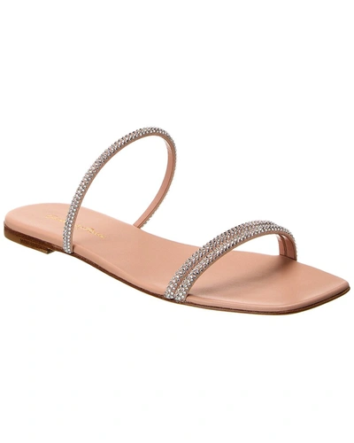 Shop Gianvito Rossi Cannes Suede Sandal In Silver