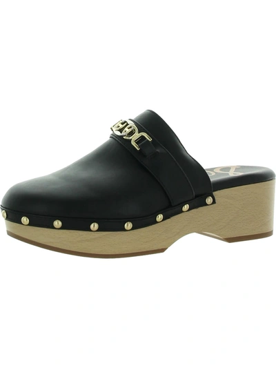 Shop Sam Edelman Womens Faux Leather Studded Clogs In Black
