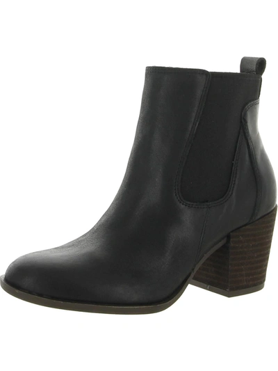 Lucky Brand Bofrida Boots Womens 6 Black Leather Block Heel Ankle Bootie Zpo3489 In Grey