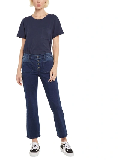 Nydj Womens Straight Mid-rise Ankle Jeans In Multi