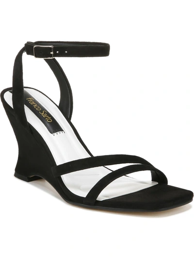 Shop Franco Sarto Franca Womens Open Toe Ankle Strap Wedge Heels In Black