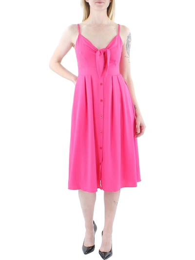 Shop Kensie Womens Tie-front Knee-length Fit & Flare Dress In Pink