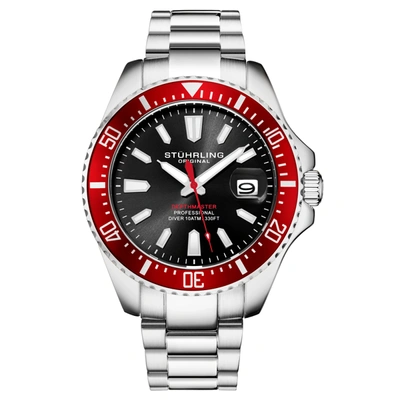Stuhrling Original Depthmaster 3950a Quartz 42mm Diver In Multi
