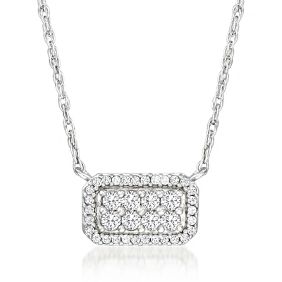 Rs Pure Ross-simons Diamond Cluster Necklace In Sterling Silver In Silver