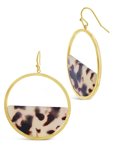 Sterling Forever 1.5" Half Circle Resin Dangle Earrings In Multi