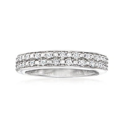 Ross-simons Diamond 2-row Ring In Sterling Silver In Silver