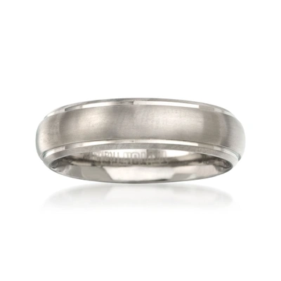 Shop Ross-simons Men's 6mm Titanium Wedding Ring In White
