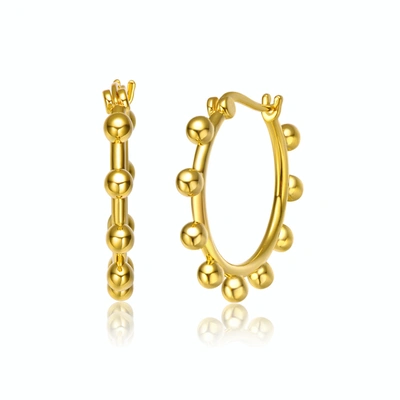 Rachel Glauber 14k Gold Plated Cubic Zirconia Hoop Earrings In White