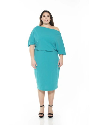 Shop Alexia Admor Olivia Dress - Plus Size In Blue