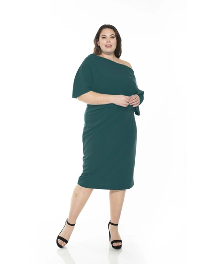 Alexia Admor Olivia Draped One Shoulder Sheath Dress In Green