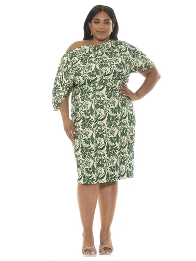 Alexia Admor Olivia Draped One Shoulder Sheath Dress In Green