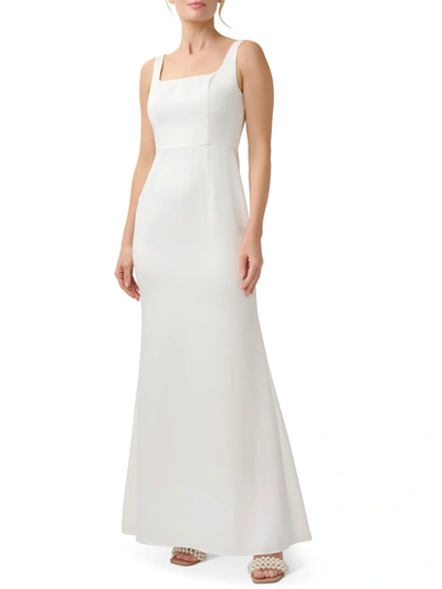 Shop Adrianna Papell Womens Square Neck Mermaid Evening Dress In White