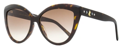 Shop Jimmy Choo Women's Butterfly Sunglasses Sinnie /g 086ha Havana 57mm In Beige