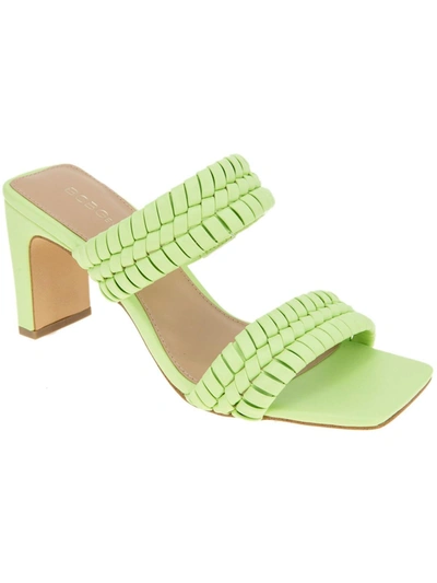 Shop Bcbgeneration Fenda Womens Faux Leather Strappy Block Heels In Green