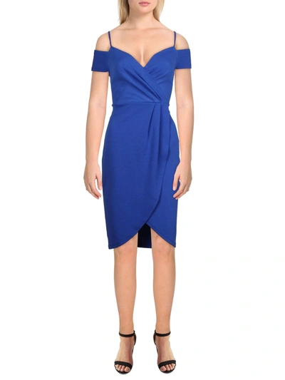 Shop Ax Paris Womens Faux Wrap Short Mini Dress In Blue