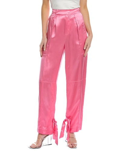 Shop Nicholas Erato High-waist Silk Pant In Pink